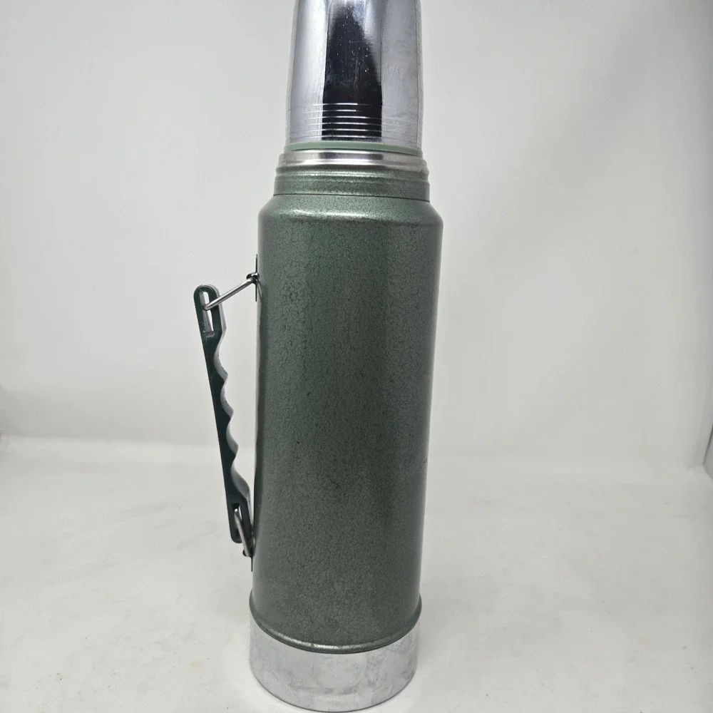 Vintage Aladdin Stanley Thermos A-944DH Hammertone Green 1 Quart Vacuum‎ Bottle - Picture 2 of 8